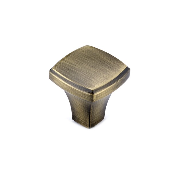 Richelieu 1 1/4 in. X 1 1/4 in. (32 mm x 32 mm) Antique English Transitional Metal Cabinet Knob - BP78535AE