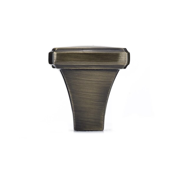 Richelieu 1 1/4 in. X 1 1/4 in. (32 mm x 32 mm) Antique English Transitional Metal Cabinet Knob - BP78535AE