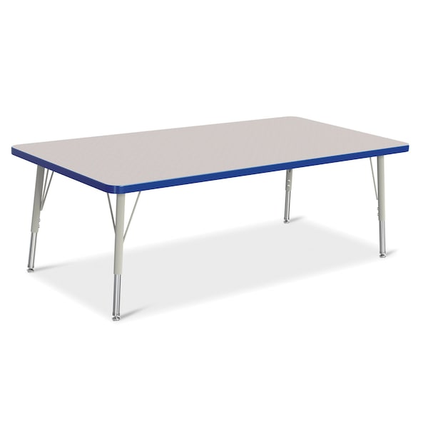 Jonti-Craft Berries Rectangle Activity Table, 30 in. x 60 in., E-height, Freckled Gray/Blue/Gray - 6408JCE003
