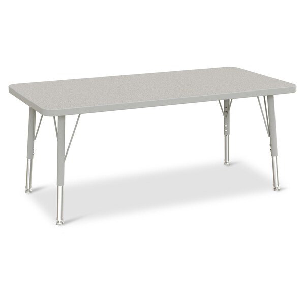 Jonti-Craft Berries Rectangle Activity Table, 24 in. x 48 in., E-height, Freckled Gray/Gray/Gray - 6403JCE000