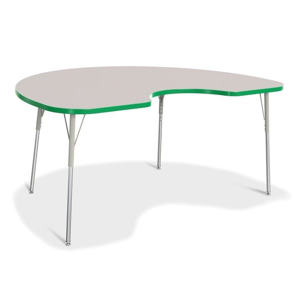 Jonti-Craft Berries Kidney Activity Table, 48 in. x 72 in., A-height, Freckled Gray/Green/Gray - 6423JCA119