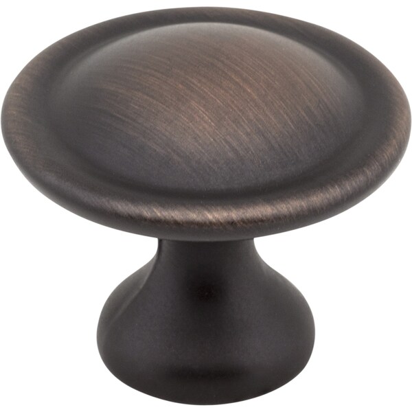 Elements By Hardware Resources 1-1/8" Diameter Brushed Oil Rubbed Bronze Button Watervale Cabinet Mushroom Knob - 647DBAC