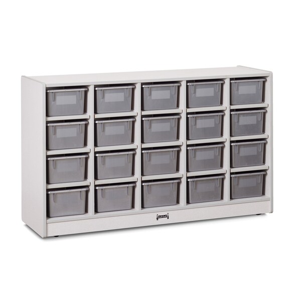 Jonti-Craft Rainbow Accents 20 Cubbie-Tray Mobile Storage, with Trays, Gray - 0421JCWW000