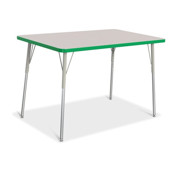 Jonti-Craft Berries Rectangle Activity Table, 30 in. x 48 in., A-height, Freckled Gray/Green/Gray - 6473JCA119