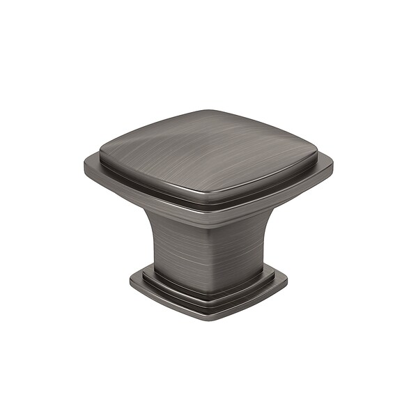 Richelieu Hardware Charlemagne Collection 1 1/4-inch 31 mm Antique Nickel Transitional Square Cabinet Knob - BP81091143