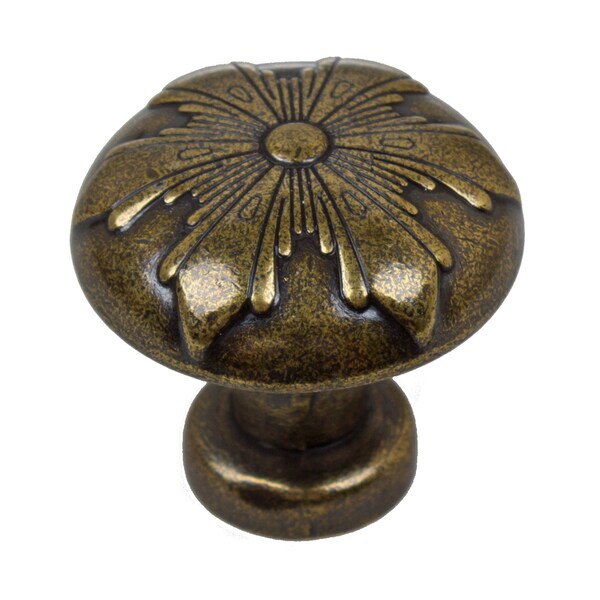 Gliderite Hardware 1-1/8 in. Transitional Round Snowflake Cabinet knob - 87420-AB, 10PK - 87420-AB-10