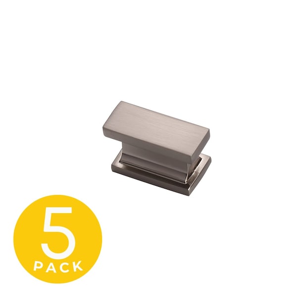 Sapphire Hexa Series 1-1/2 in. Modern Brushed Satin Nickel Cabinet Knob (5-Pack) - SP-2891-51-BSN-5