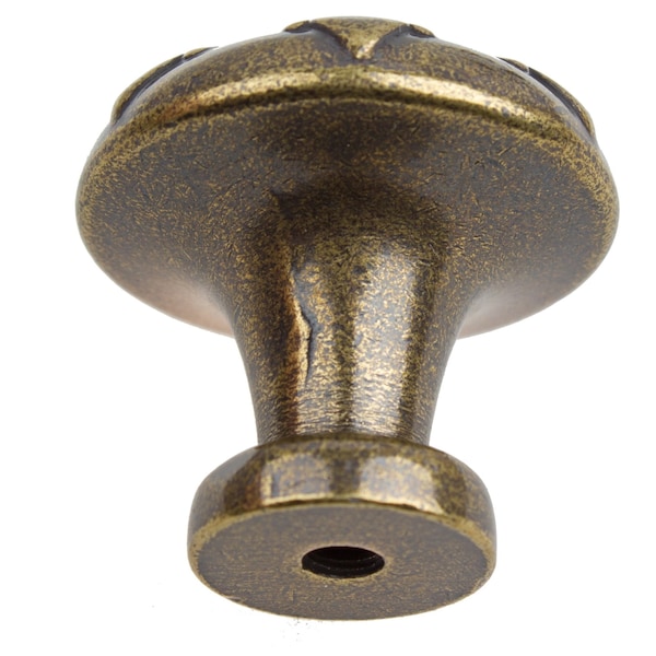 Gliderite Hardware 1-1/8 in. Transitional Round Snowflake Cabinet knob - 87420-AB, 25PK - 87420-AB-25