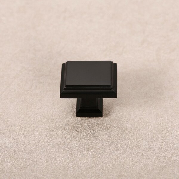 Sapphire Accent Series 1-1/4 in. Modern Black Square Cabinet Knob (10-Pack) - SP-1071-K-BK-10
