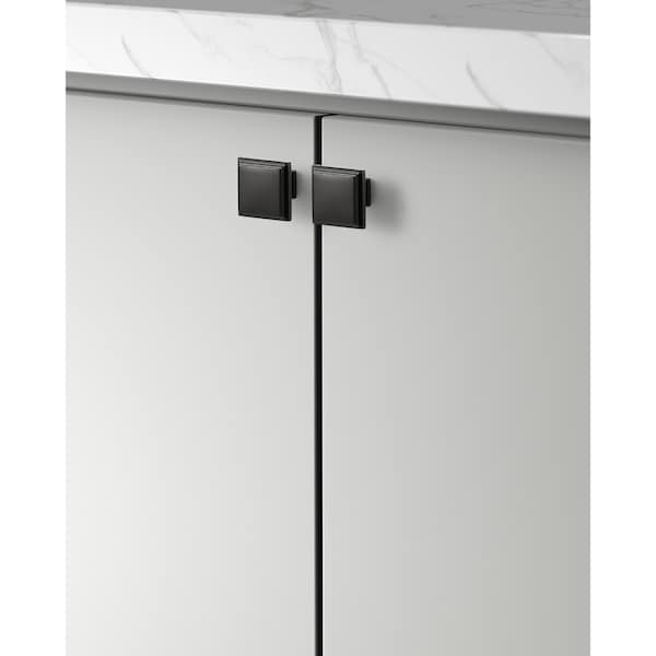 Sapphire Accent Series 1-1/4 in. Modern Black Square Cabinet Knob (10-Pack) - SP-1071-K-BK-10