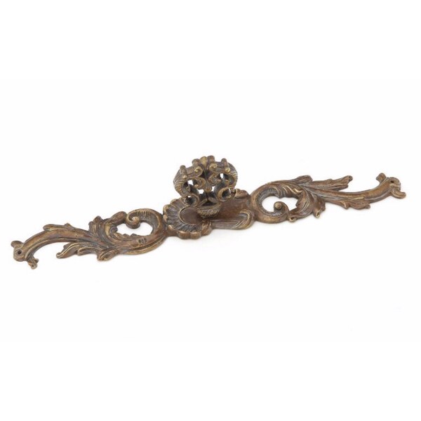 Schaub French Court Cabinet Knob with 7-3/8in Backplate Monticello Brass Finish - 817-MBR