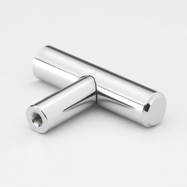 Gliderite Hardware 2 in. Solid Steel Polished Chrome Cabinet T-Knob - 5002-T-PC - 5002-T-PC-1