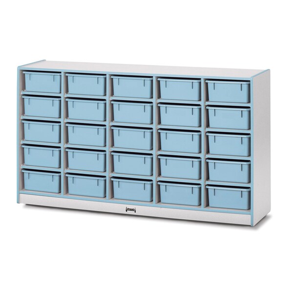 Jonti-Craft Rainbow Accents 25 Tub Mobile Storage, with Tubs, Coastal Blue - 4026JCWW131