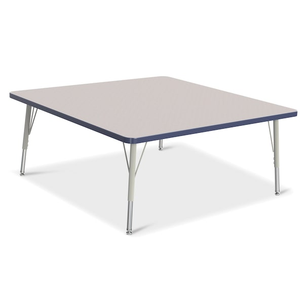 Jonti-Craft Berries Square Activity Table, 48 in. x 48 in., E-height, Freckled Gray/Navy/Gray - 6418JCE112