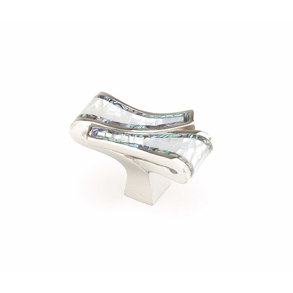 Schaub 1-7/8in x 1in Avalon Bay Mother of Pearl Cabinet Knob Polished Nickel Finish - 661-PN
