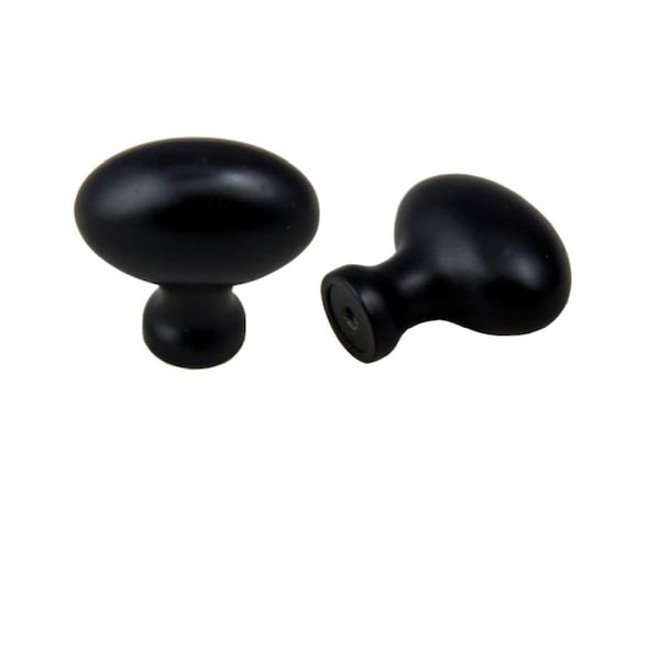 Crown 1-5/8" Football Cabinet Knob Matte Black Finish - CHK83991BK