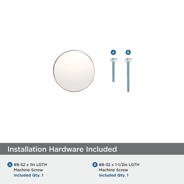 Amerock Versa 1-3/8 inch 35mm Diameter Polished Nickel Cabinet Knob - BP36904PN