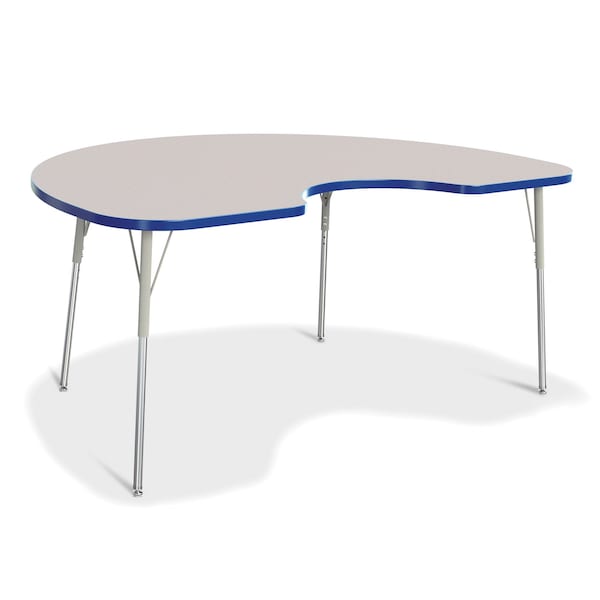 Jonti-Craft Berries Kidney Activity Table, 48 in. x 72 in., A-height, Freckled Gray/Blue/Gray - 6423JCA003