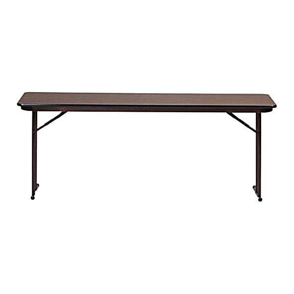 Correll Rectangle Off Set Leg Folding Seminar Training Table, 24" W, 96" L, 29" H, Walnut - ST2496PX-01