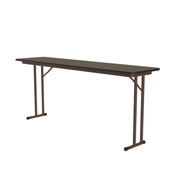 Correll Rectangle Off Set Leg Folding Seminar Training Table, 24" W, 96" L, 29" H, Walnut - ST2496PX-01