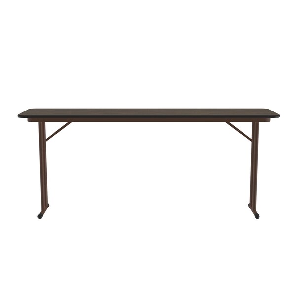 Correll Rectangle Off Set Leg Folding Seminar Training Table, 24" W, 96" L, 29" H, Walnut - ST2496PX-01