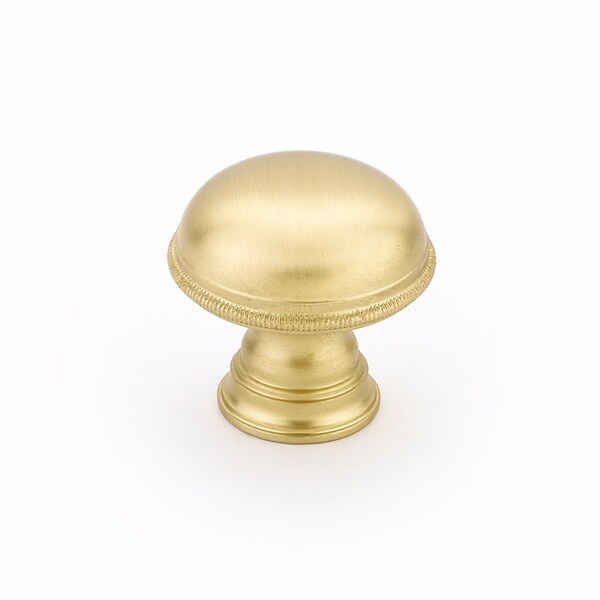 Schaub 1-1/4in Atherton Cabinet Knob Satin Brass Finish - 572-SB