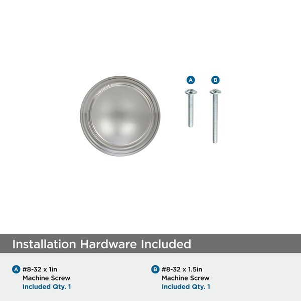 Amerock Revitalize 1-1/4 inch 32mm Diameter Polished Nickel Cabinet Knob - 2000659