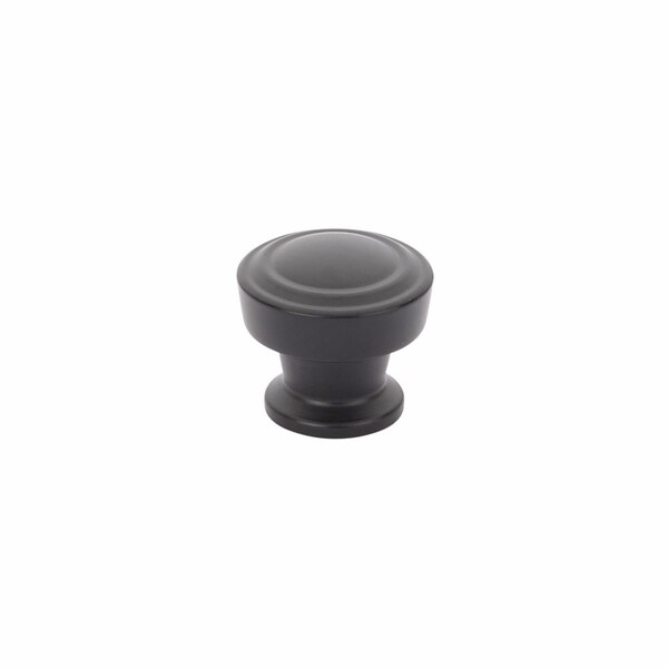 Schaub 1-1/4in Menlo Park Round Cabinet Knob Matte Black Finish - 533-MB