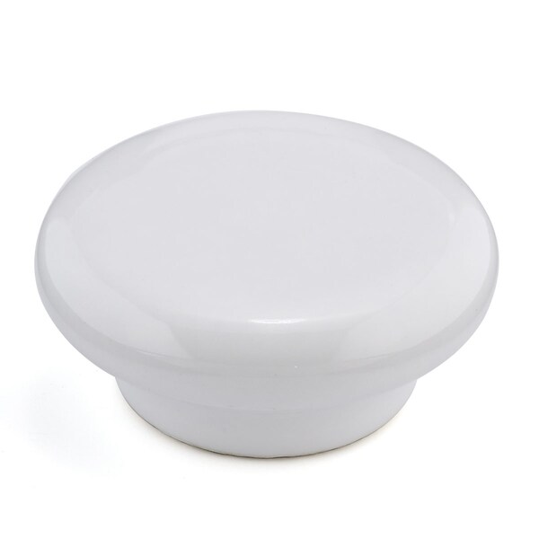 Richelieu 2 3/32 in (53 mm) White Contemporary Ceramic Cabinet Knob - BP2315030