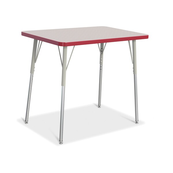 Jonti-Craft Berries Rectangle Activity Table, 24 in. x 36 in., A-height, Freckled Gray/Red/Gray - 6478JCA008