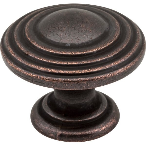 Jeffrey Alexander 1-1/4" Diameter Distressed Oil Rubbed Bronze Stacked Bremen 2 Cabinet Knob - 137DMAC