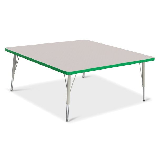 Jonti-Craft Berries Square Activity Table, 48 in. x 48 in., E-height, Freckled Gray/Green/Gray - 6418JCE119