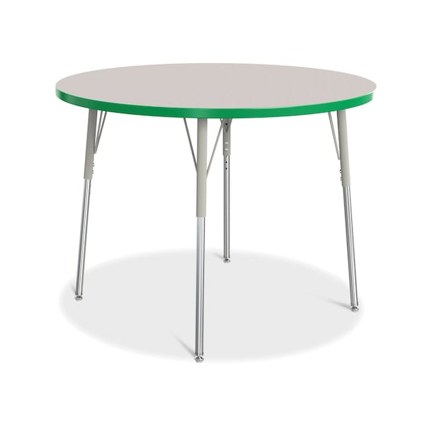 Jonti-Craft Berries Round Activity Table, 42 in. Diameter, A-height, Freckled Gray/Green/Gray - 6468JCA119