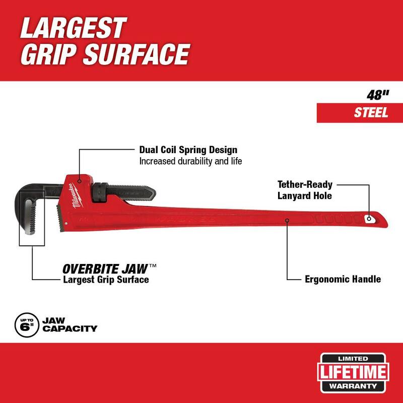 Milwaukee 48 in. Steel Pipe Wrench - 48-22-7148