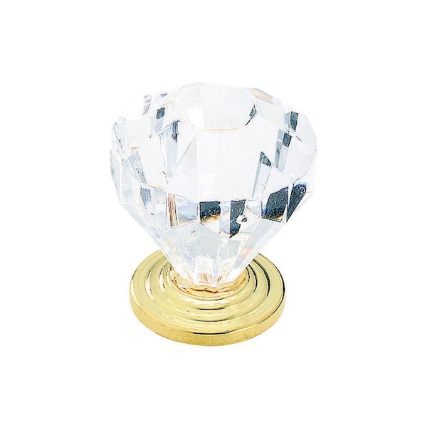Gardencare 1.25 in. dia. Traditional Octagonal Furniture Knob - Burnished Brass 1.37 in. - GA152519