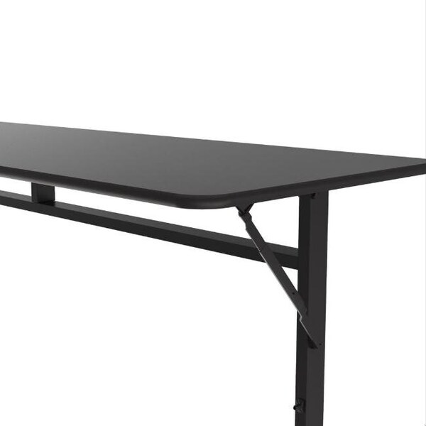 Correll Rectangle Econoline TFL Flip Top Table, 72 in W, 23 in to 31 in H, Particleboard Top, Black Granite - FTM2472TF-07