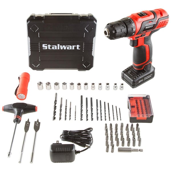 Homestead 20V Lithium Ion Cordless Drill & Accessory Kit - 62 Piece - HO3857254