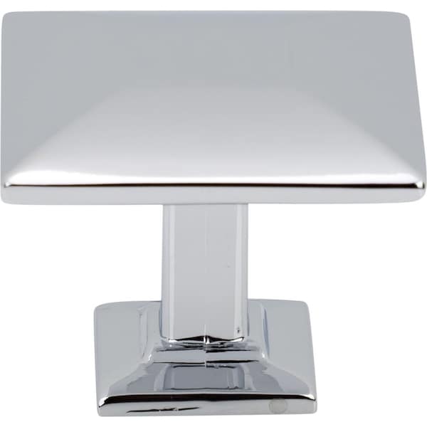 Designperfect 1-3/16 Overall Length Square Cabinet Knob, Polished Chrome - DPA-S94KPC