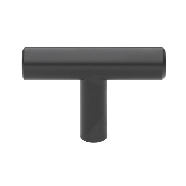 Gliderite Hardware 2 in. Solid Steel Matte Black Cabinet T-Knob - 5002-T-MB, 25PK - 5002-T-MB-25