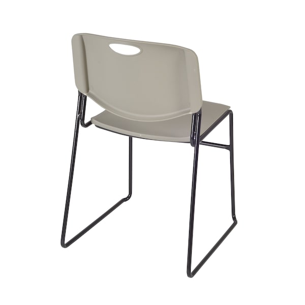 Regency Kobe T-Base Training Seminar Table W/ 2 Zeng Stack Chairs, 84 in W, 24 in L, Neo Walnut - MKTRCT8424NW44GY