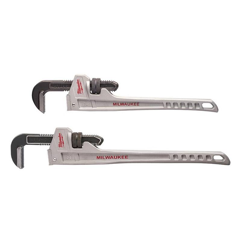 Milwaukee 18 in. and 24 in. Aluminum Pipe Wrench Set (2-Tool) - 48-22-7218-48-22-7224