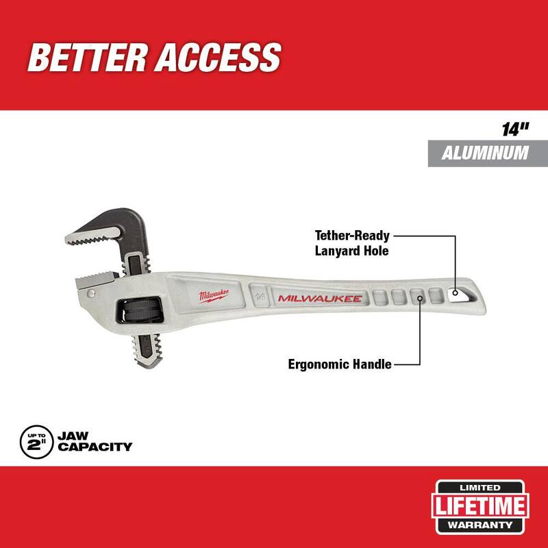 Milwaukee 14 in. Aluminum Offset Pipe Wrench - 48-22-7184