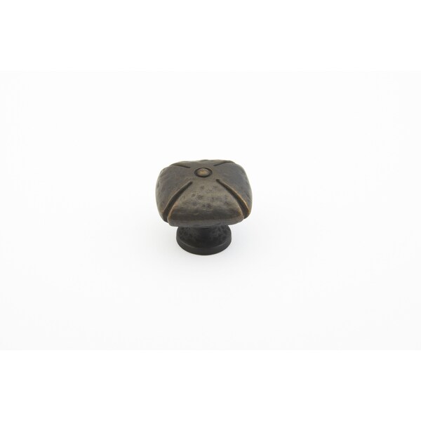 Schaub 1-1/2in Siena Square Cabinet Knob Ancient Bronze Finish - 251-ABZ