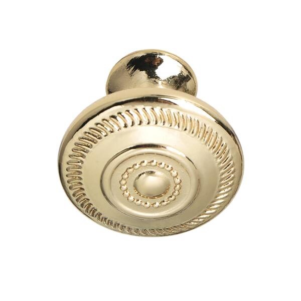 Utopia Alley Bergen Deco Round Cabinet Knob Polished Gold 1-1/4 inch Single - HW333PLGD021
