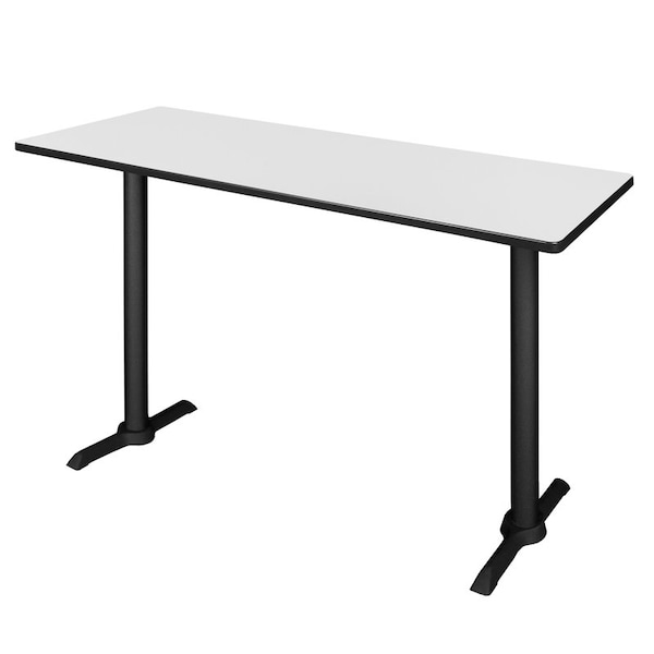 Regency Cain Cafe Training Tables, 60 W, 24 L, 42 H, Wood, Metal Top, White - MCTRCT6024WH