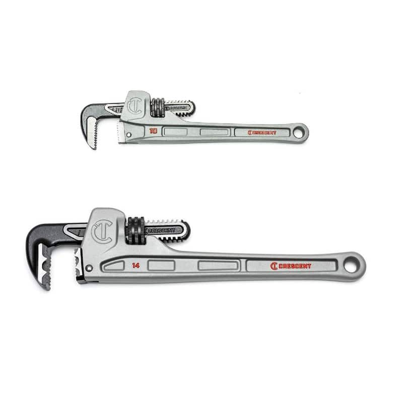 Crescent 10 in. and 14 in. Aluminum Slim/K9 Jaw Pipe Wrench Set (2-Piece) - CAPW104SCOMBO