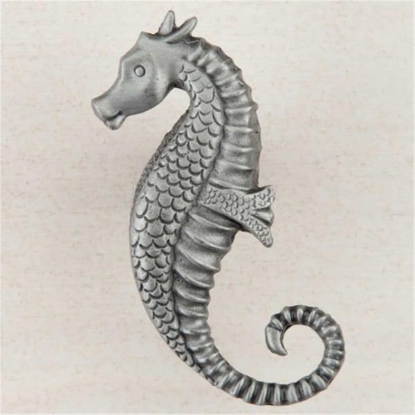 Acorn Mfg Artisan Collection Seahorse Knob, Antique Pewter - DPEPP