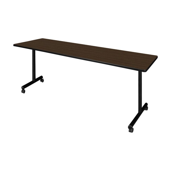 Regency Kobe Mobile T-Base Training Seminar Table, 84 in W, 24 in L, Neo Walnut - MKTRCC8424NW