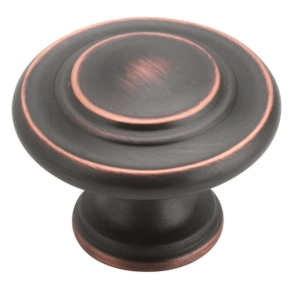 Amerock Amerock Round Cabinet Knob 1-5/16 in. D 1 in. Oil Rubbed Bronze 1 pk - BP1586ORB