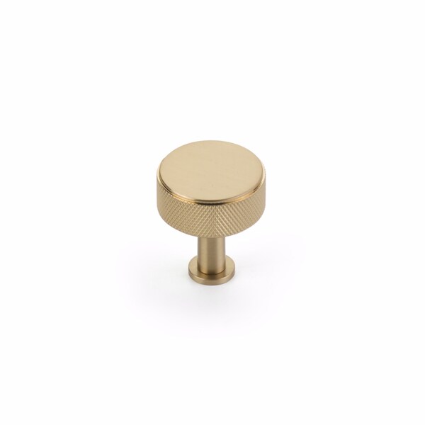 Schaub 1-1/4in Center to Center Pub House Knurled Cabinet Knob Signature Satin Brass Finish - 5002-SSB